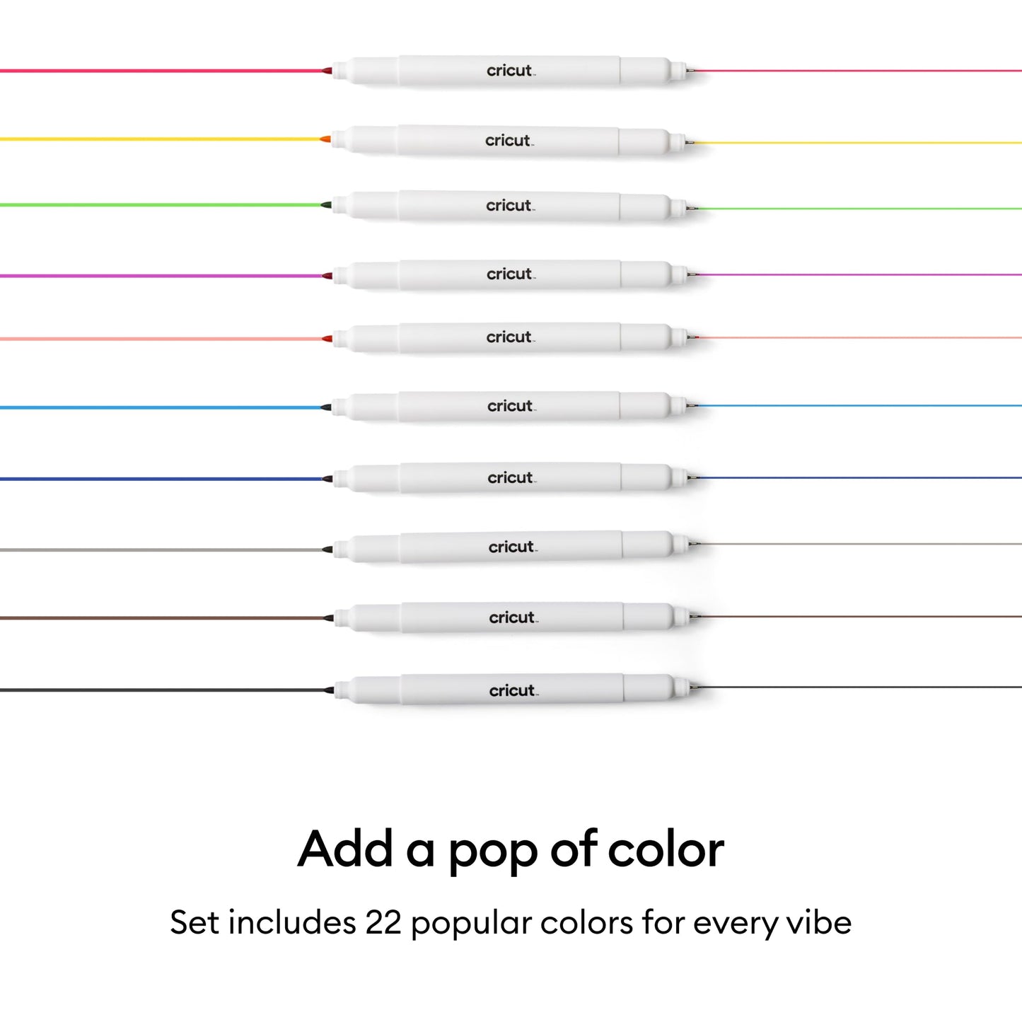 Cricut® Joy™ Dual-Sided Markers, Ultimate Set (22 ct) - 1.0mm Marker Tip + 0.4mm Fine Point Pen Tip - For use with Joy & Joy Xtra Machines
