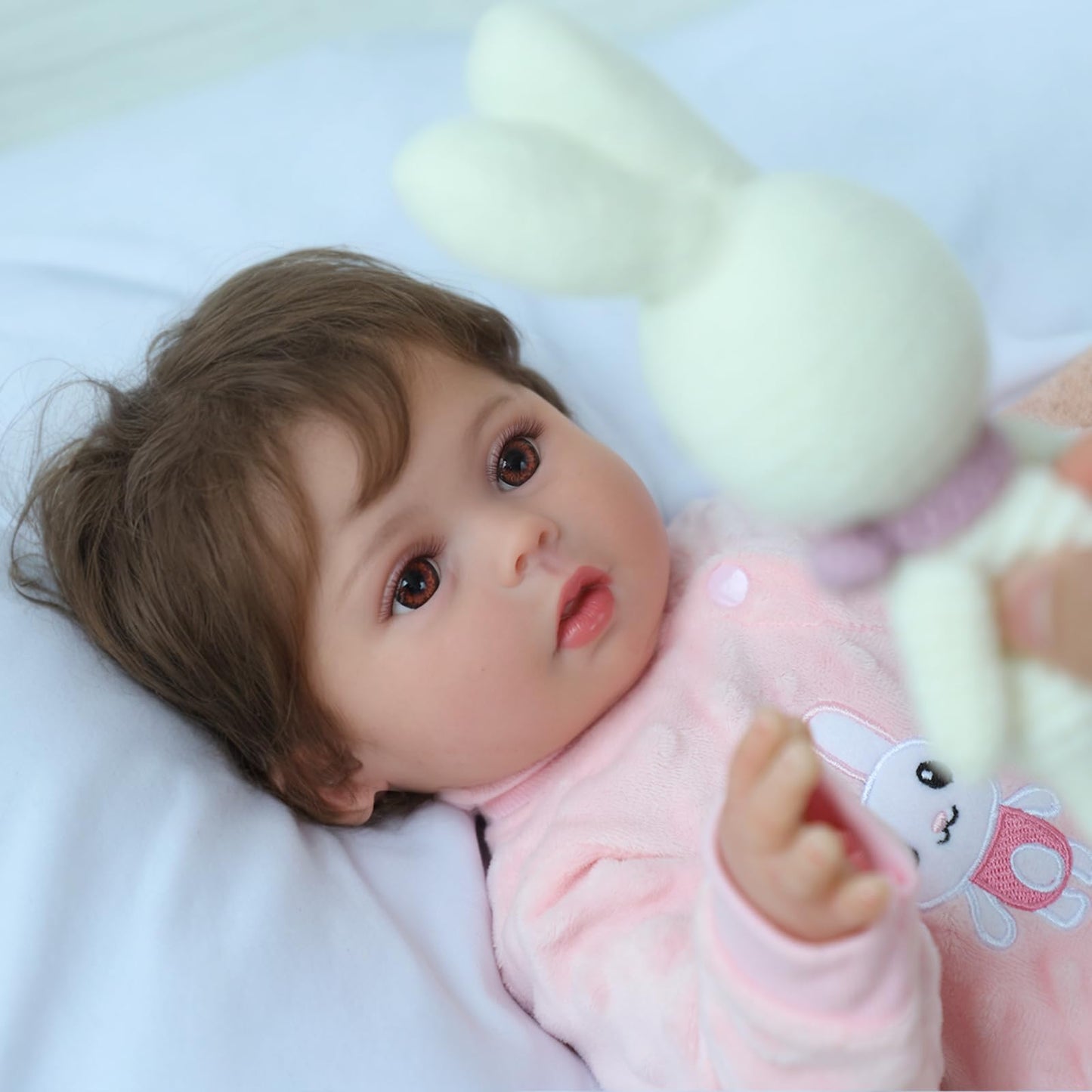 SCOM Realistic Reborn Baby Dolls - 18 Inch Real Life Baby Girl, Toddler Doll with Full Body Vinyl, Newborn Lifelike Weighted Doll for Ages 3+ Gift