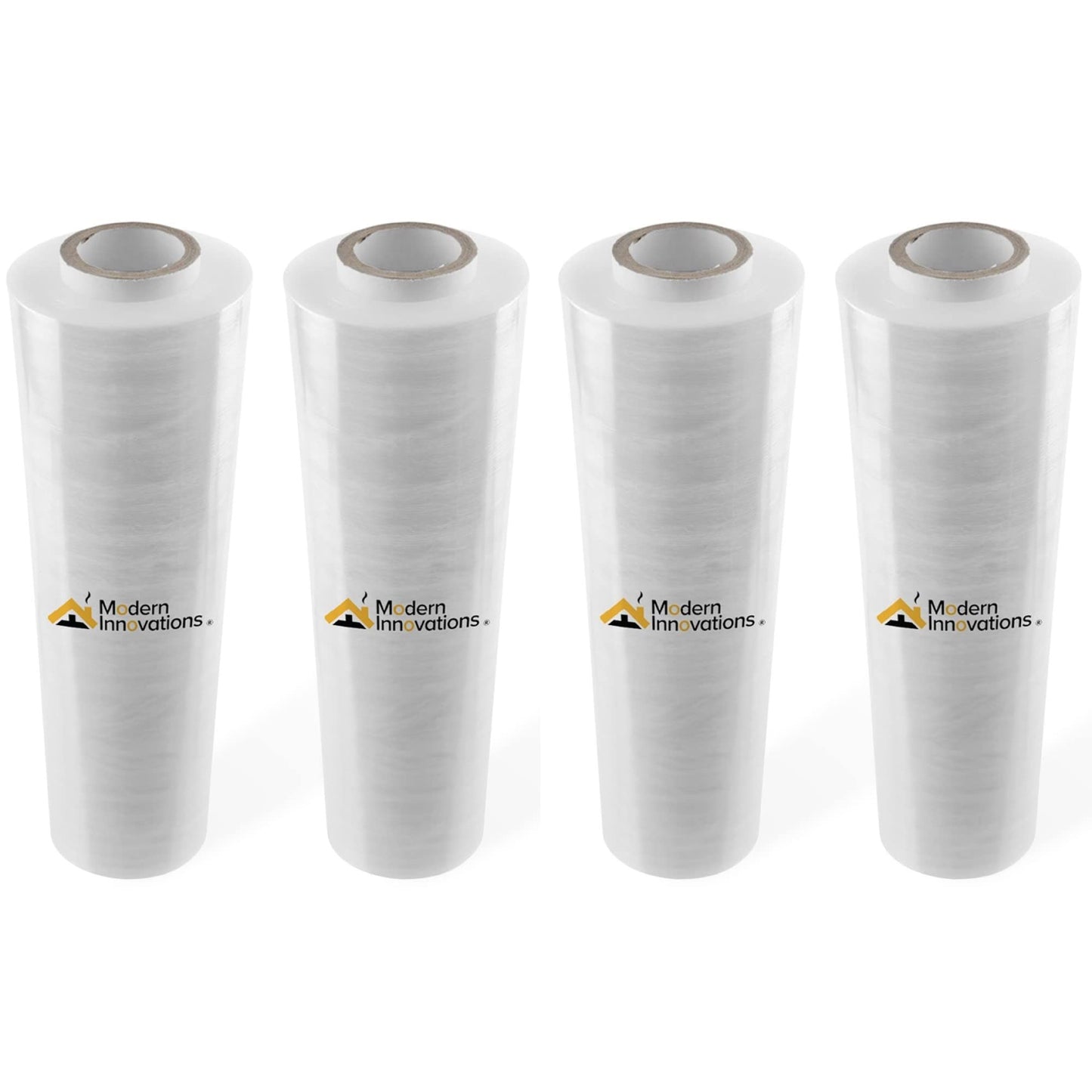 Modern Innovations 15 Inch Clear Stretch Wrap Replacement Roll (4 Refill Rolls-4000 Feet) No Handle, Shrink Wrap for Moving, Packing Supplies for Wrapping Furniture, Plastic Pallet Cling