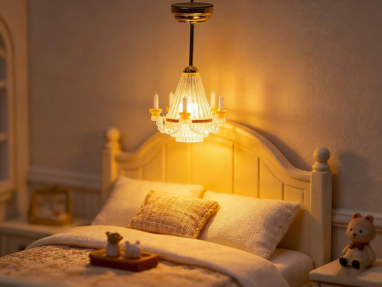 LUOZZY Dollhouse Chandelier Lights - Miniature Led Chandeliers for Dollhouse