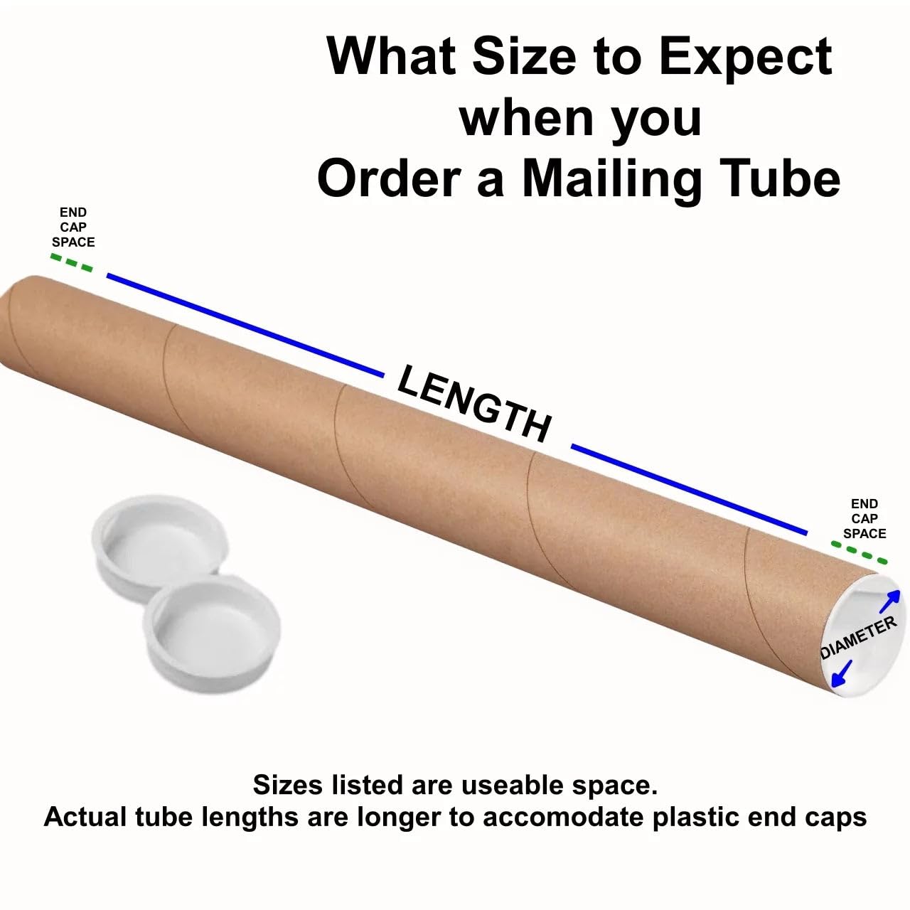 12-Pack Mailing Tubes with Caps, 2"W x 24"L Kraft Paper Poster Tube for Shipping, Packing, Bulk Round Packaging, Cardboard Mailers, Art Prints, Maps, Blueprint (Kraft)