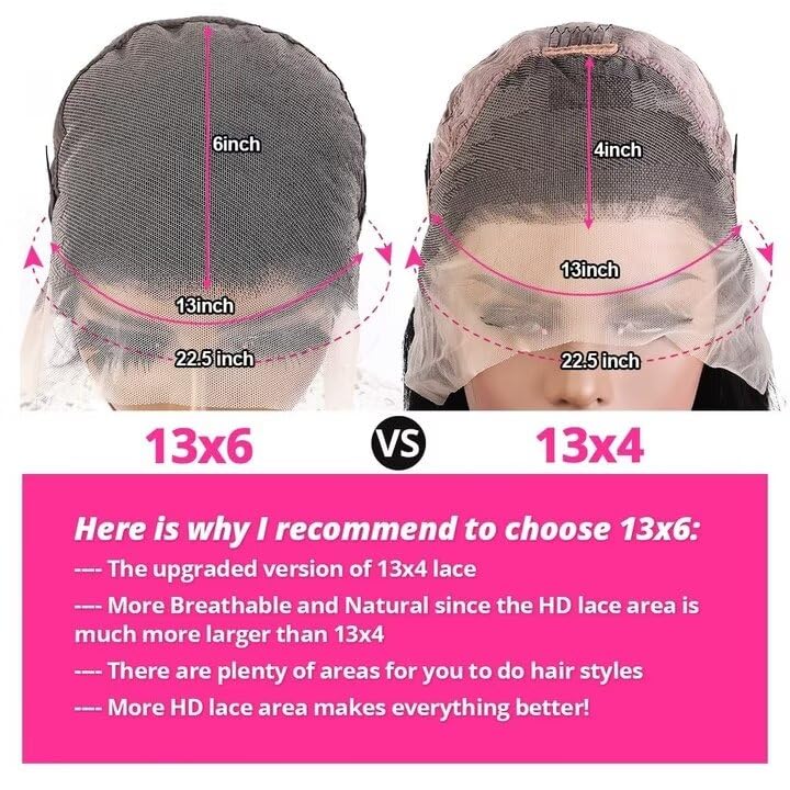 PEWDCCFD 22 Inch 13x6 Deep Wave Lace Front Wigs Human Hair Wigs for Women 200% Density HD Lace Front Wigs Human Hair Deep Curly Lace Frontal Wigs Human Hair Pre Plucked with Baby Hair Natural Black
