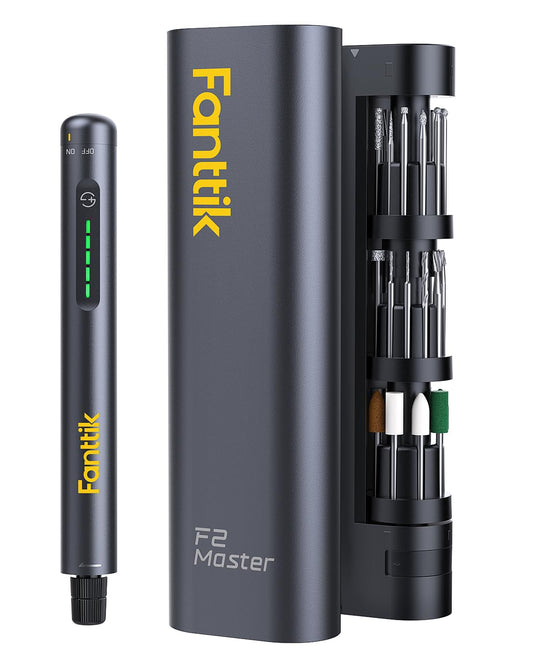 Fanttik F2 Master Mini Cordless Rotary Tool Kit, NeoPulse Motor, 5 Speed, 25000 RPM, Revostor Hub, 35 Accessories, Engraving Pen, for 3D Printer Sanding, Polishing, Drilling, Carving, DIY Crafts