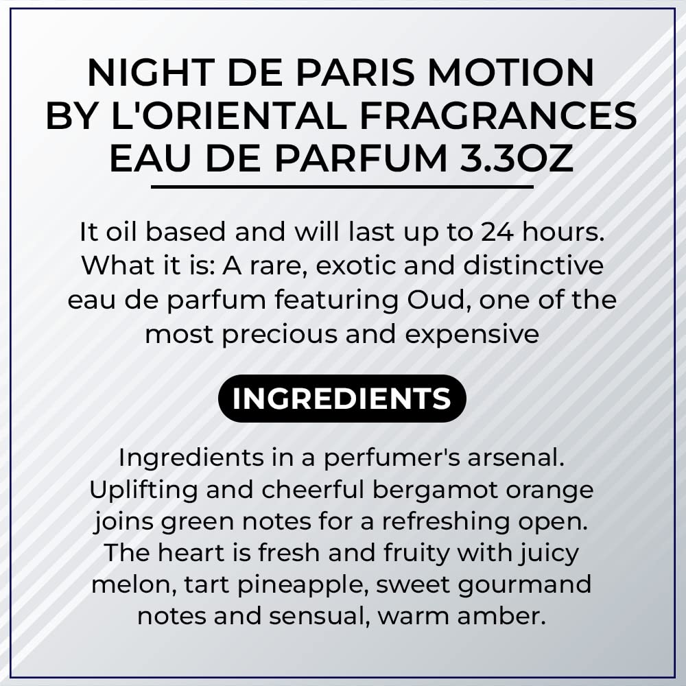 Night De Paris Motion By L'Oriental Fragrances Eau De Parfum 3.3OZ (NIGPFZ006)