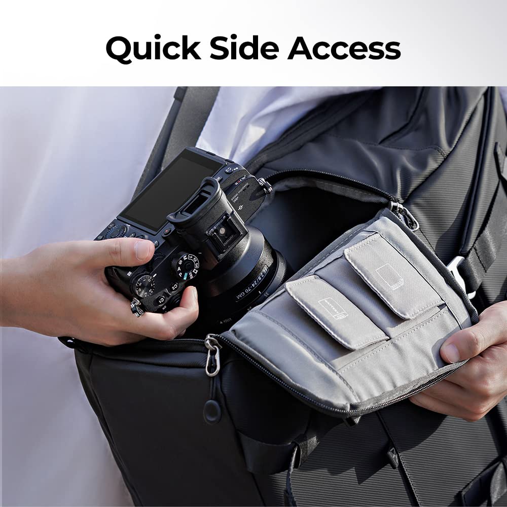 K&F Concept Camera Backpack, Camera Bags for Photographers Large Capacity Camera Case with Raincover,15-15.6 Inch Laptop Compartment Compatible for Canon/Nikon/Sony/DJI Mavic Drone(Backpack 20L)