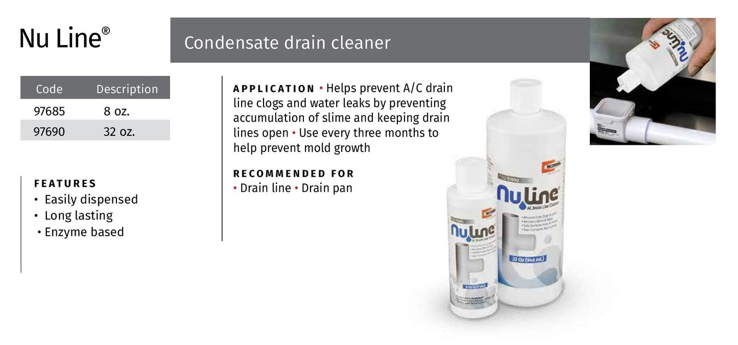 NuLine HVAC Condensate Nu-Line Drain Cleaner, 8 ounce (Pack of 6)