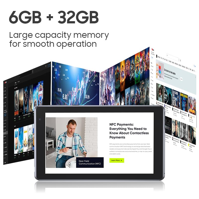 IWEGGO Android 15 Tablet, 7 Inch 6GB RAM+32GB ROM/ 1TB Expandable Computer, 5MP Camera Tablets, 1.6Ghz Quad-core Processor, 3000mAH Battery Tablet PC, Wi-Fi, GMS, Games 7'' Android Laptop