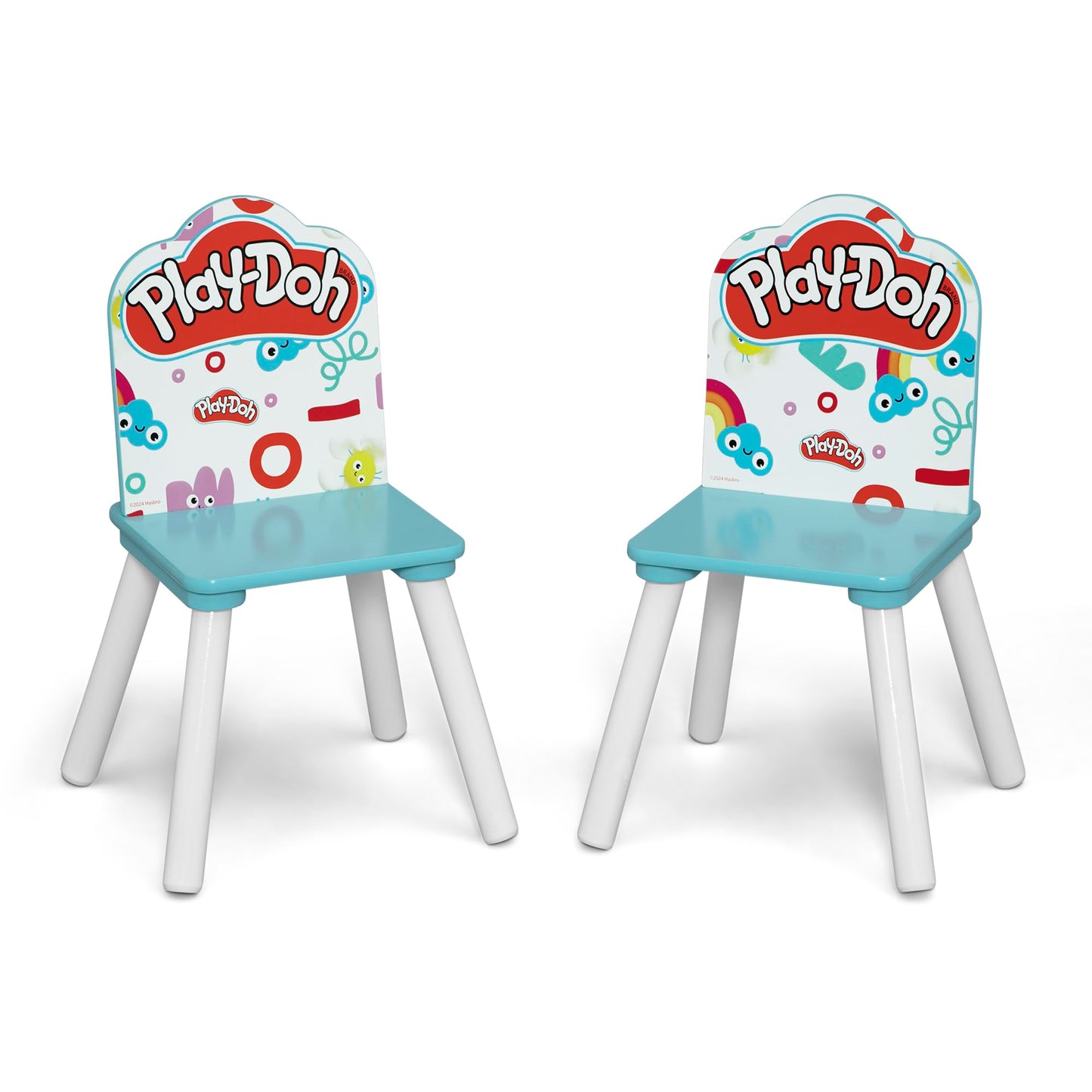 Delta Children- Play Doh Table and 2 Chair Set – Includes 10-Pack of Assorted 1oz Play Doh Cans and 51 Accessories