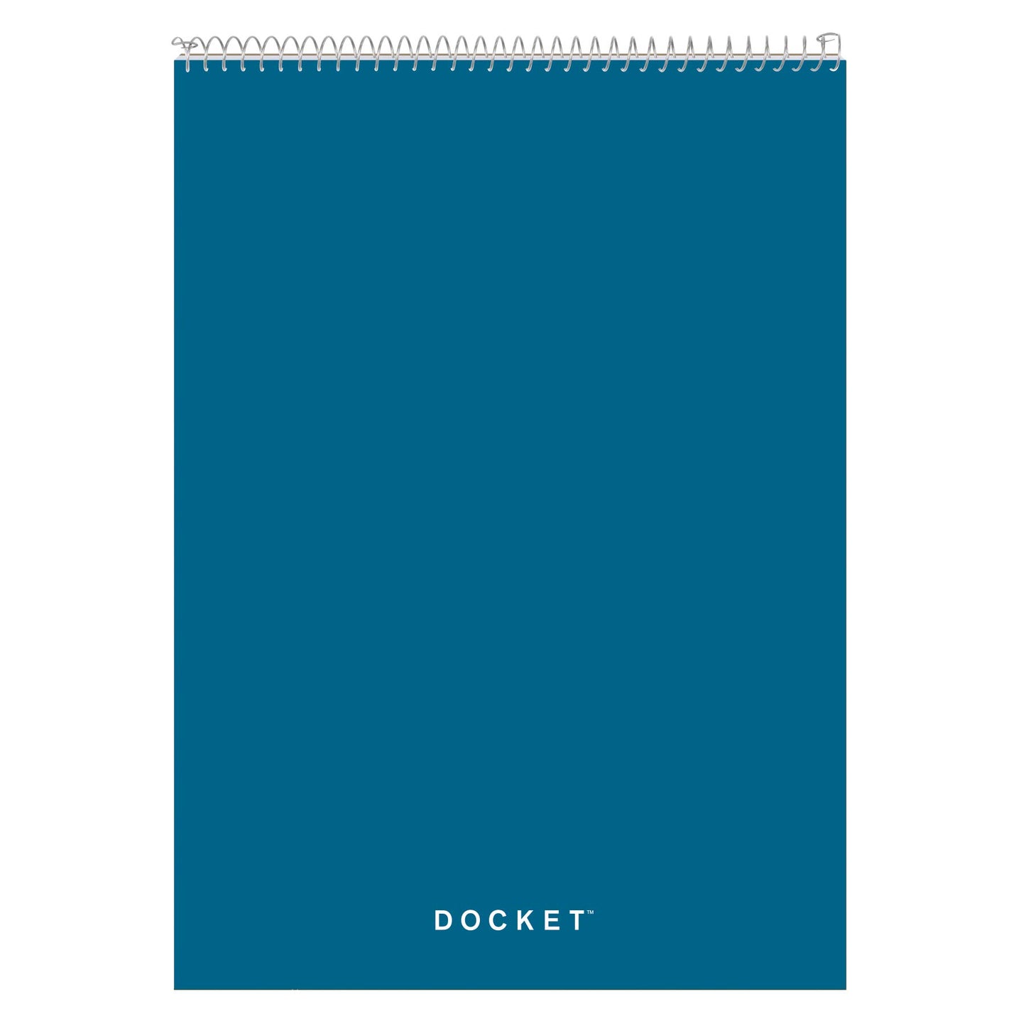Tops Docket Wire-Bound Writing Pad, 8-1/2" x 11-3/4", Blue Heavy-Duty Cover, Extra-Strong Back, White Paper, Legal Rule, 70 Sheets (99614)