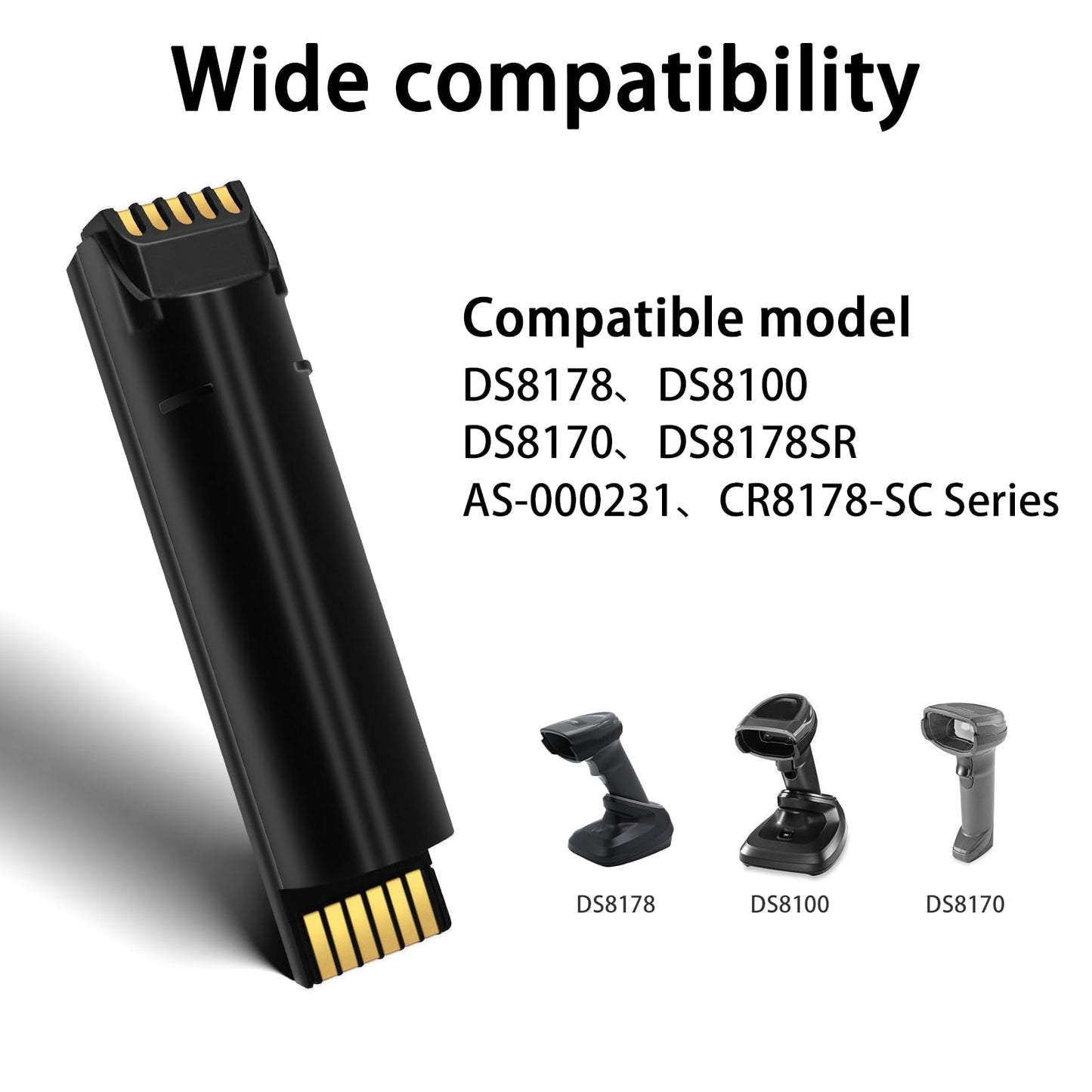 Sicimly 82-176890-01 Replacement Battery for Zebra DS8100 DS8178 DS8170 Series Barcode scanners 2500mAh.