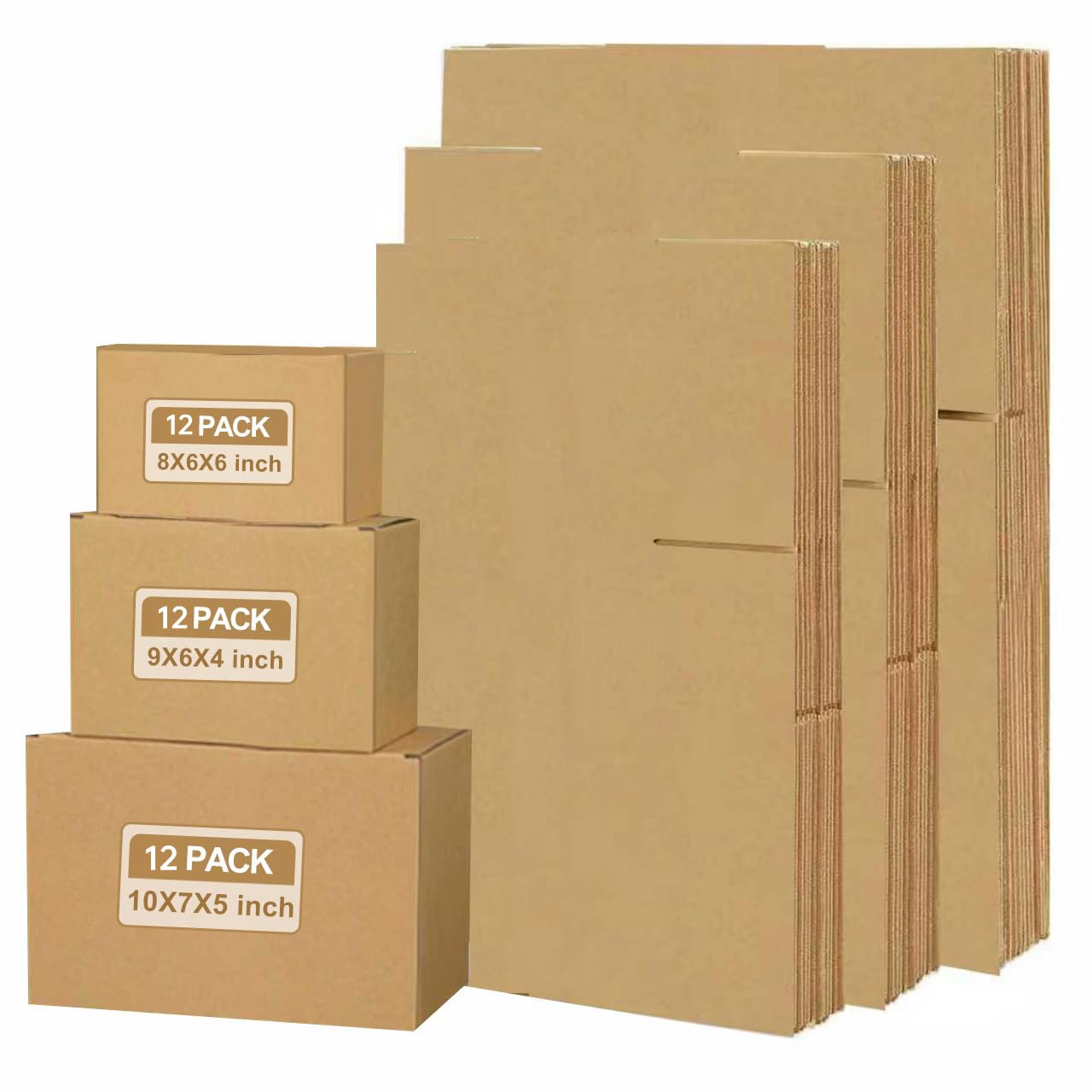 36Pcs Shipping Boxes,8x6x6,9x6x4,10x7x5 Mix and match Small Shipping Boxes