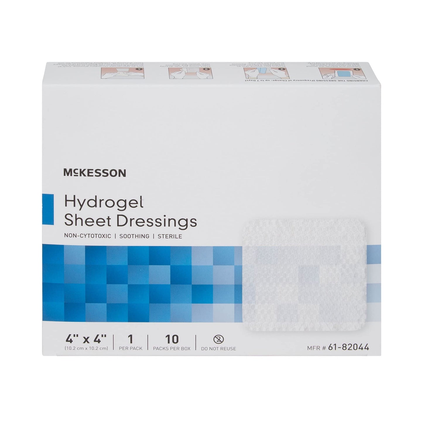 McKesson Hydrogel Sheet Dressing, Sterile, 4 in x 4 in, 10 count