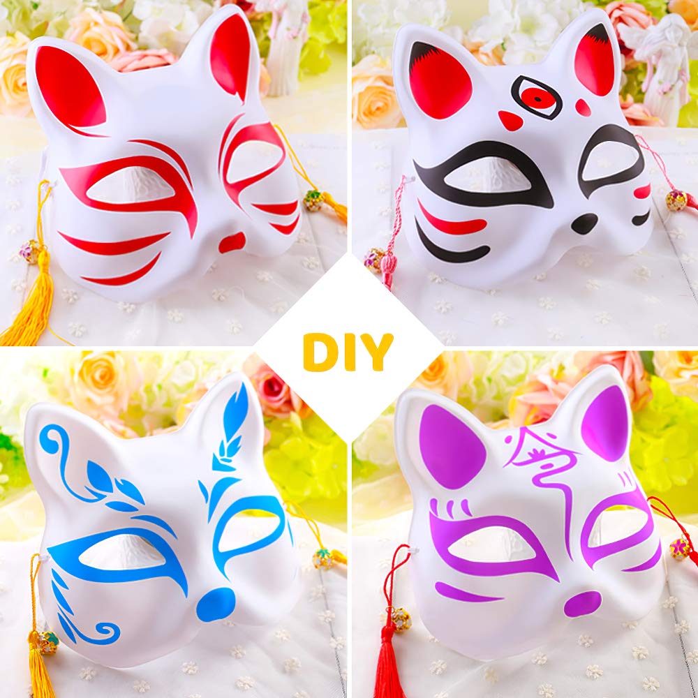 Lynkaye White Plain Masks,16 pcs DIY Unpainted Masquerade Masks(16 Pcs) (Style B)