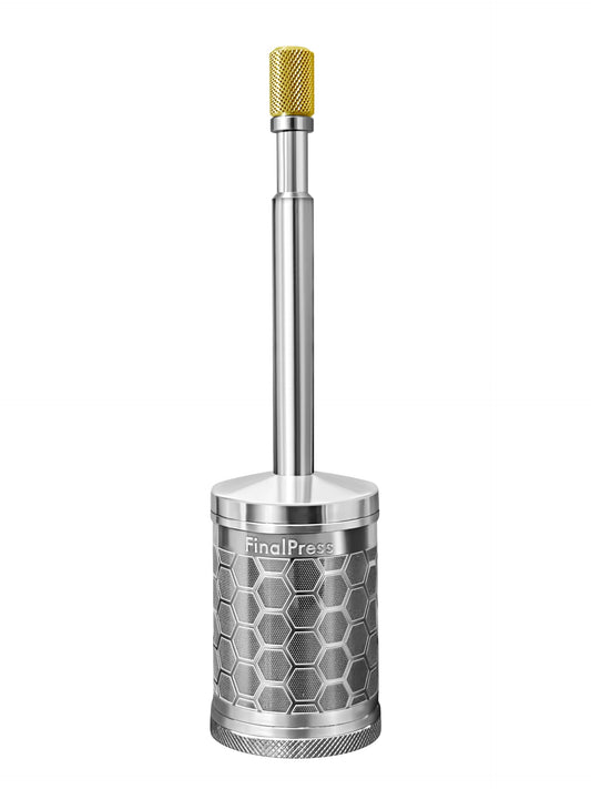 FinalPress Portable Coffee & Tea Maker V3 with Bottom Lid for Easy Cleanup | Stainless Steel Micro French Press | Ideal for Travel, Home, and Camping | Original & Patented