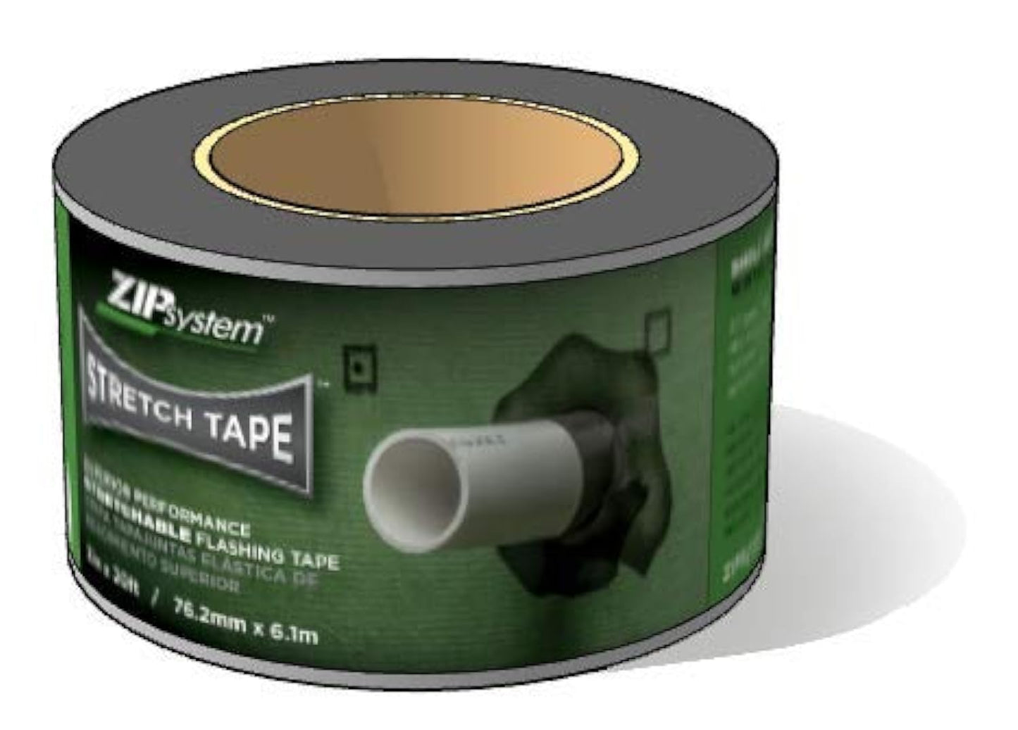 ZIP System Huber Stretch Tape | Self-Adhesive Flexible Flashing for Doors-Windows (3" x 20')
