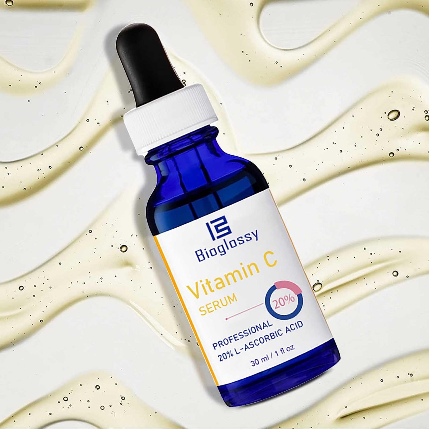 Bioglossy Vitamin C Serum 20%, Professional Vitamin C Face Serum Anti Aging Skin Care, Enhance Skin Radiance Reduce Fine Lines & Wrinkles for Women