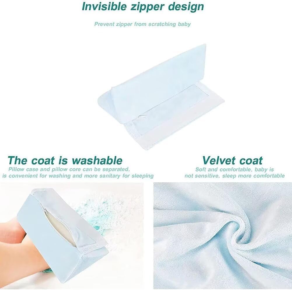 Hoovcmg Baby Side Sleeper Weddge Adjustable Soft and Breathable Pillow