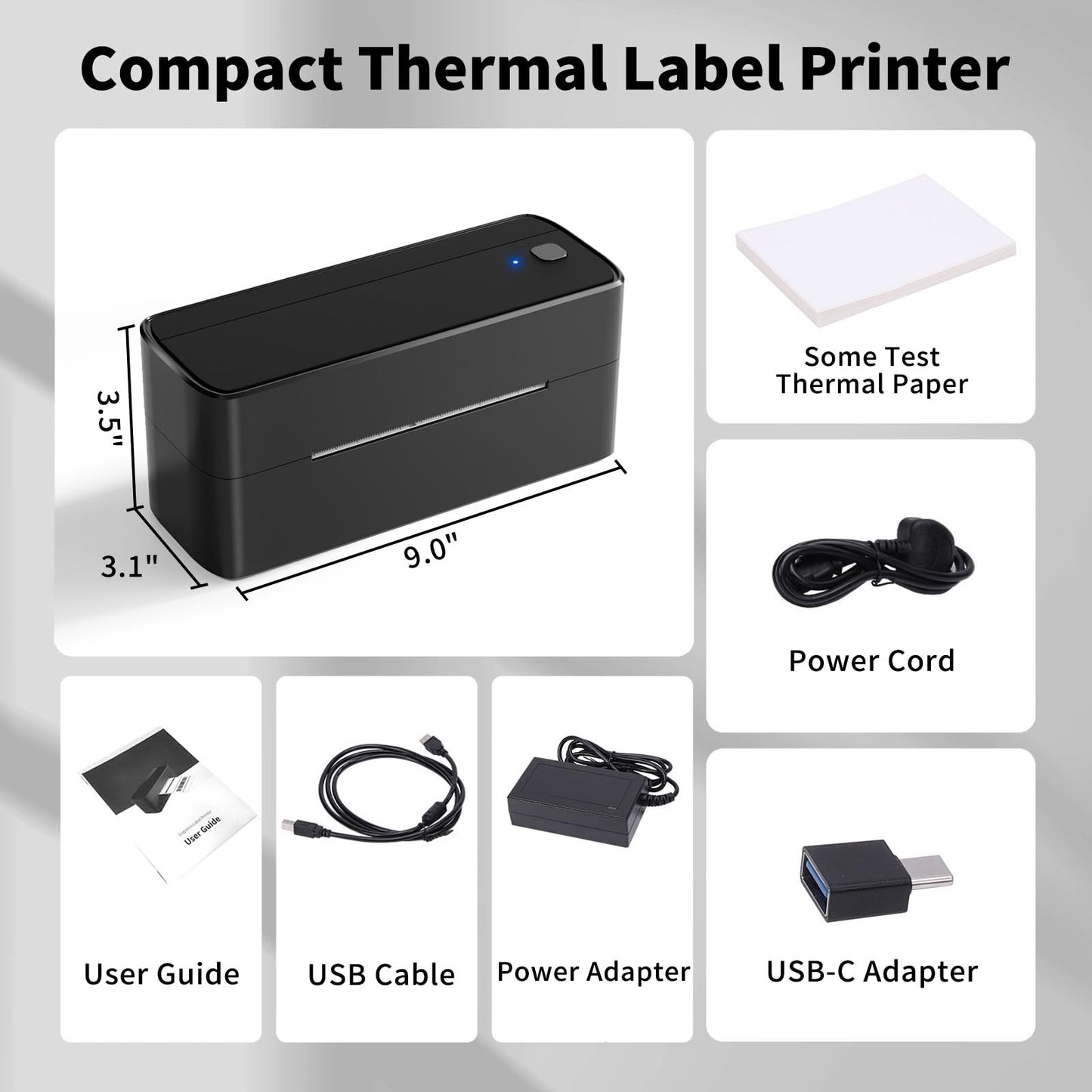 ASprink Shipping Label Printer - 241BT Bluetooth Thermal Label Printers for Small Business, 4X6 Wireless Thermal Printer for Shipping Packages, Compatible with iPhone, Windows, USPS, Amazon, Black