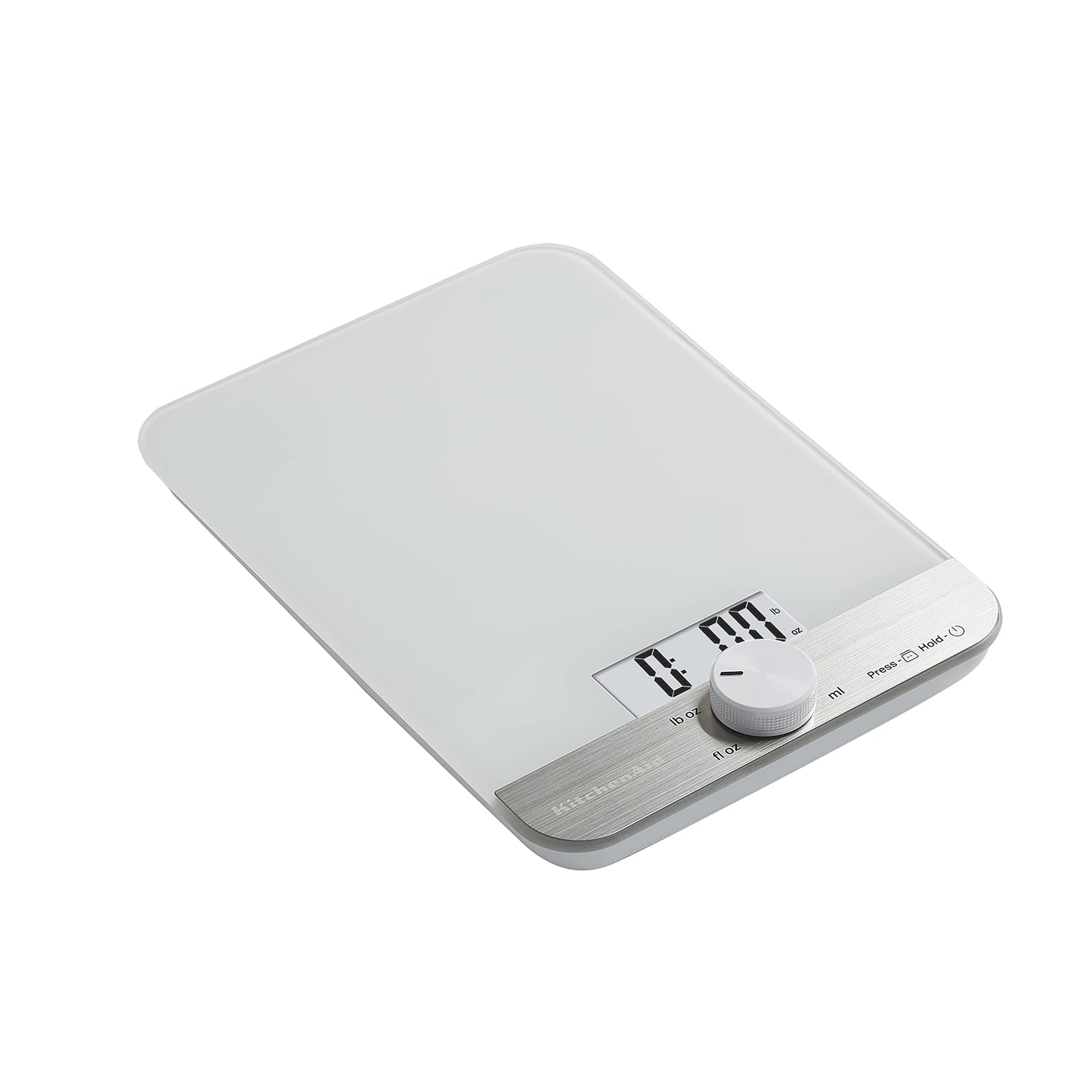 KitchenAid KQ908 Glass Surface 11 Pound Capacity Digital Kitchen and Food Scale, White