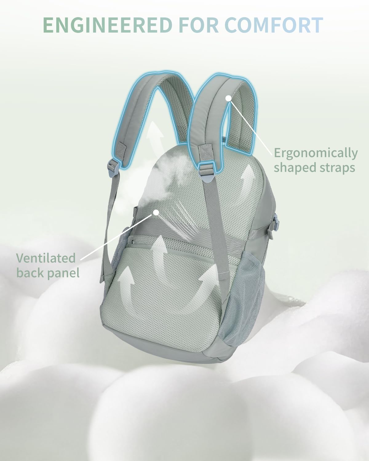 ECOHUB Travel Backpack for Women, 17.3 inch Suspended Laptop Backpack, Fashion Water-Resistant College Computer Bookbag, 28L Personal Item Bag with 12 Pockets for Causal, Work, Green