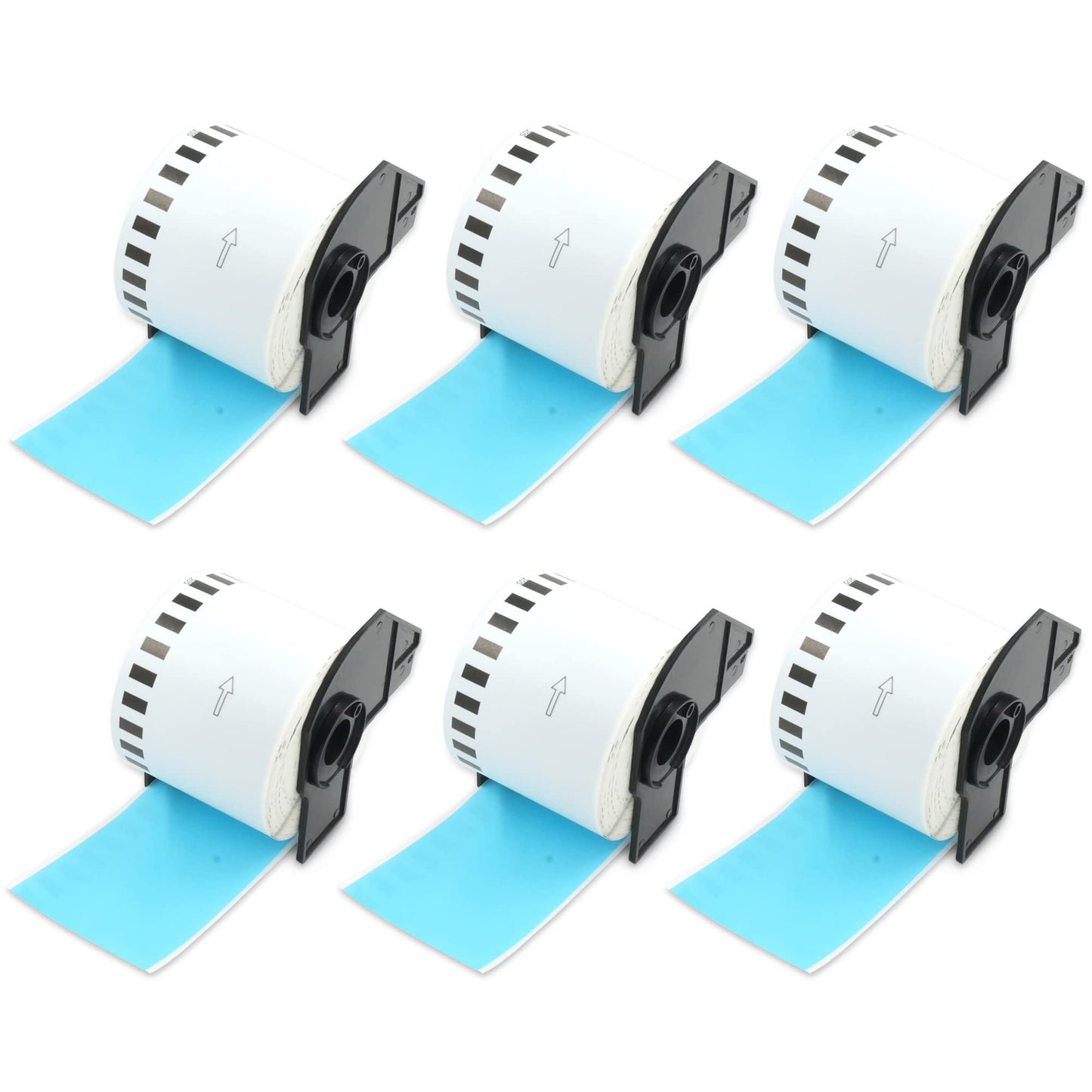 BETCKEY - Continuous Length Labels Replacement for Brother DK-2205 (2.4 in x 100 ft), Compatible with Brother QL Label Printers [6 Rolls/Continuous Labels, Yellow]
