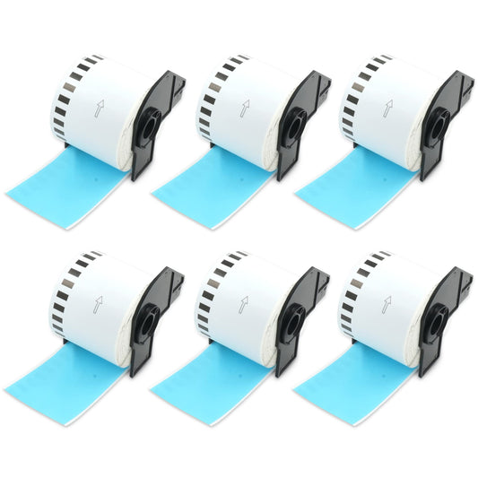 BETCKEY - Continuous Length Labels Replacement for Brother DK-2205 (2.4 in x 100 ft), Compatible with Brother QL Label Printers [6 Rolls/Continuous Labels, Yellow]