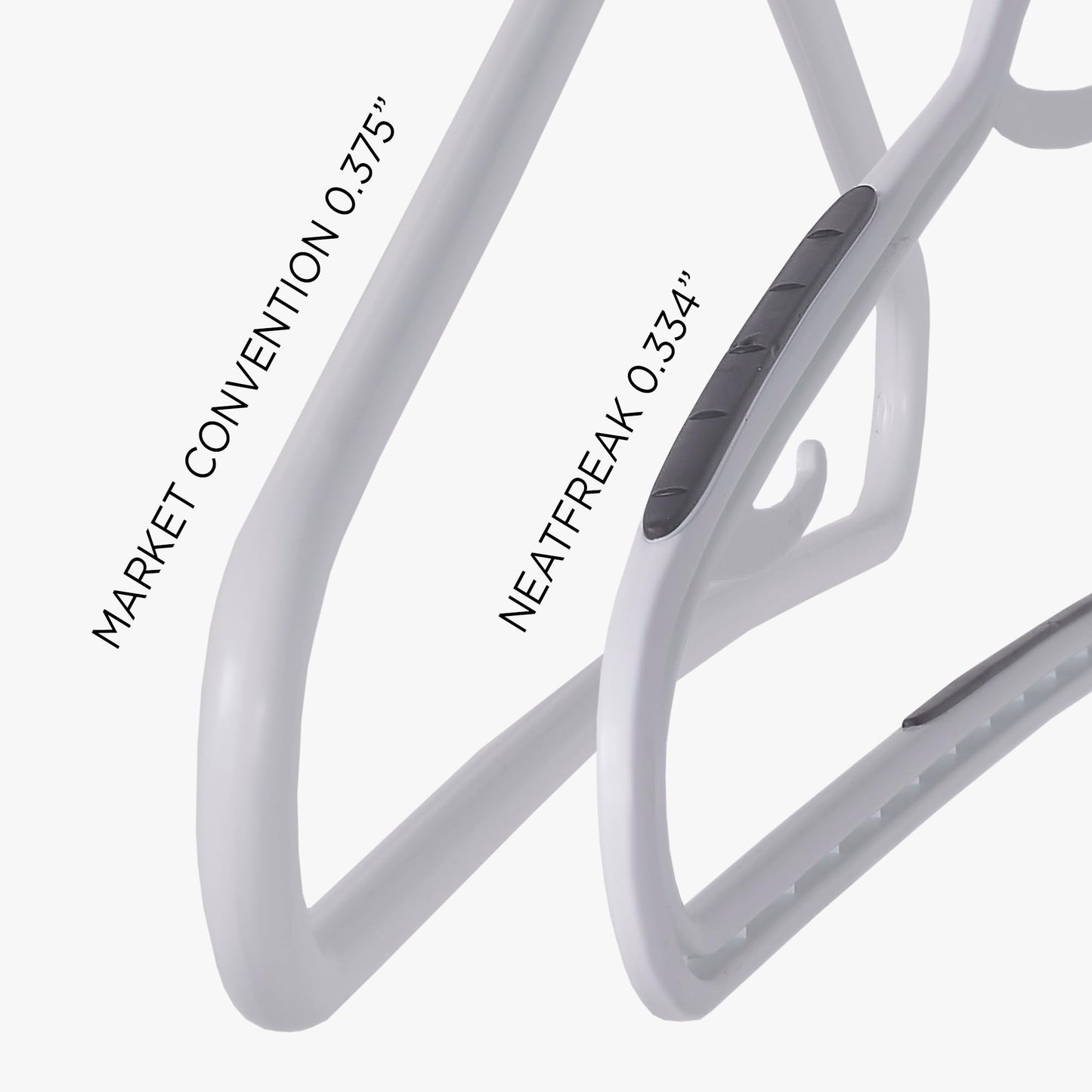 Neatfreak Slim Non Slip Hangers - Space Saving Hangers for Clothes with Lingerie Hooks and Pants Accessories Bar - Patented W Frame White Plastic (40)