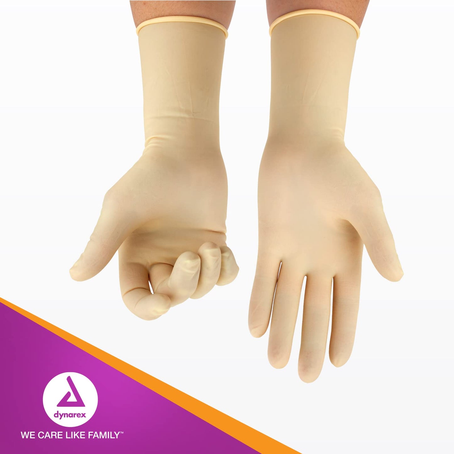 Dynarex Sterile Disposable Latex Surgical Gloves, Powder-Free and Sterile, Packaged in Pairs, Professional Medical and Healthcare Use, Veterinary Clinic, Bisque, Size 6.5, 1 Box of 50 Pairs of Gloves