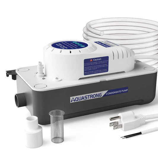 Aquastrong 1/30 HP 95 GPH HVAC Condensate Pump, 115V/230V, AC Condensation Remove Pump with Automatic Safety Switch & 19.7ft Tubing for Air Conditioner, Furnace, Dehumidifier,Ice Maker,Water Drain