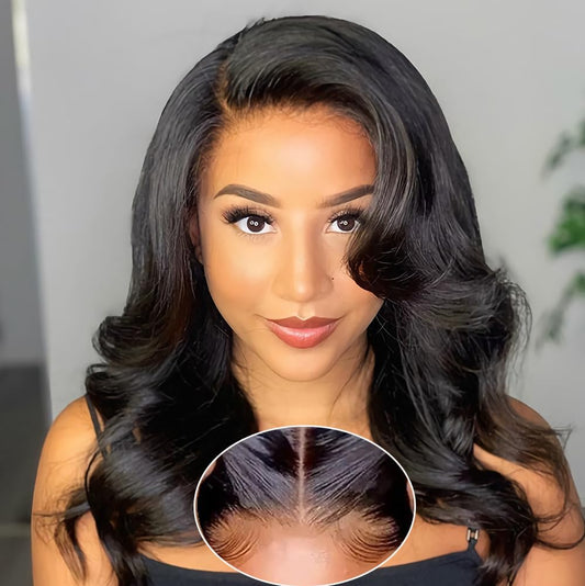 5x5 Glueless Wigs Human Hair Pre Plucked Body Wave Bob Wig Wear and Go Lace Front Human Hair Wigs for Black Women Ready to Wear Wigs for Beginners Pre Cut Lace Closure Wigs No Glue Needed 16 Inch