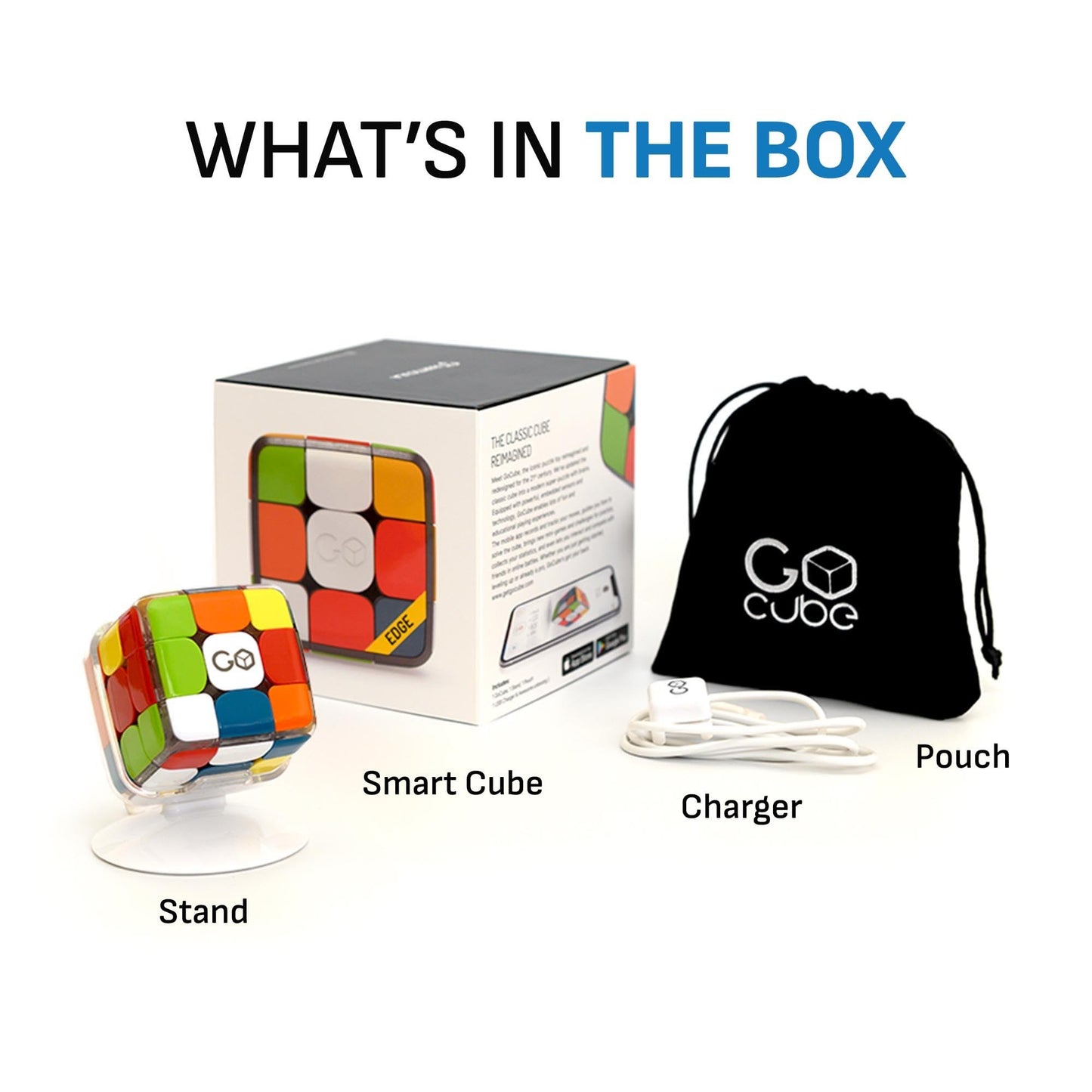 GoCube Edge, The Connected Electronic Bluetooth Cube - Award-Winning 3x3 Magnetic Speed Cube - App Enabled Interactive Smart Cube - Best Gift for Kids & Adults - STEM Brain Teaser Puzzles - Free App