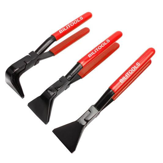 BILITOOLS 3-Piece Hand Seamer Sheet Metal Tools, Sheet Metal Bending Pliers Set Straight, 45° & 90° Bending Tool Comfort with Grip Handle