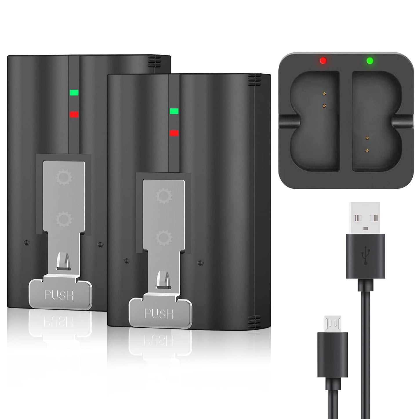 2-Pack 6040mAh Replacement Battery with Charger Station for Ring-Doorbell Camera 2/3/4, Spotlight Camera and Stick Up Cam, Rechargeable Upgraded Lithium Li-ion Batteries 3.65V Camera Indoor
