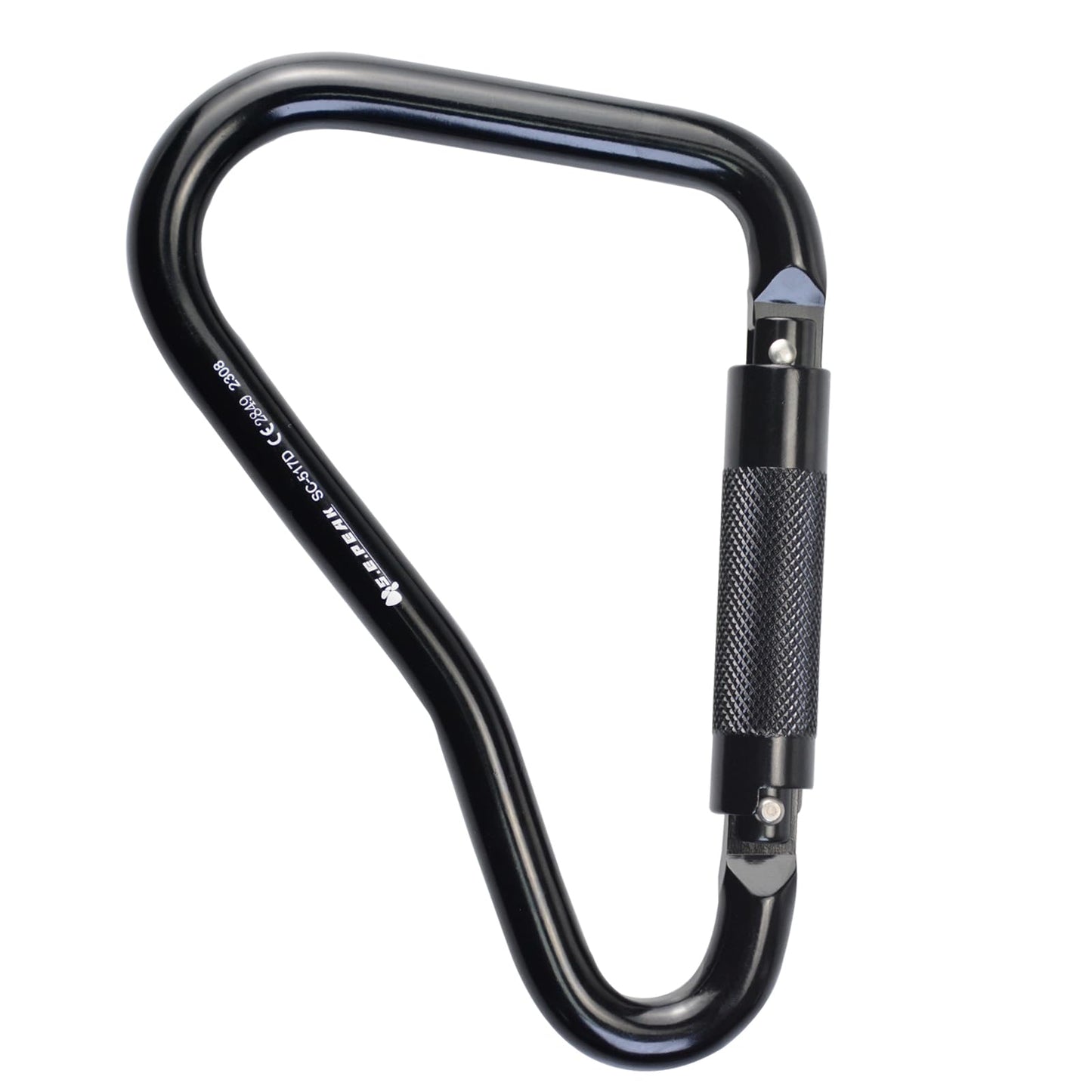 S.E.PEAK 25kN Large Aluminum Auto Locking Ladder Hook, Professional CE Certified Heavy Duty Lightweight Clip for Tower, Ladder, Fall Protection/Huge Opening Gate,Black