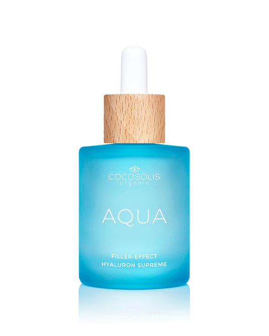 COCOSOLIS AQUA Filler-Effect Hyaluron Supreme facial serum with 8 types of hyaluronic acid and Aquaxyl™, vegan anti-age day care with ultra hydration