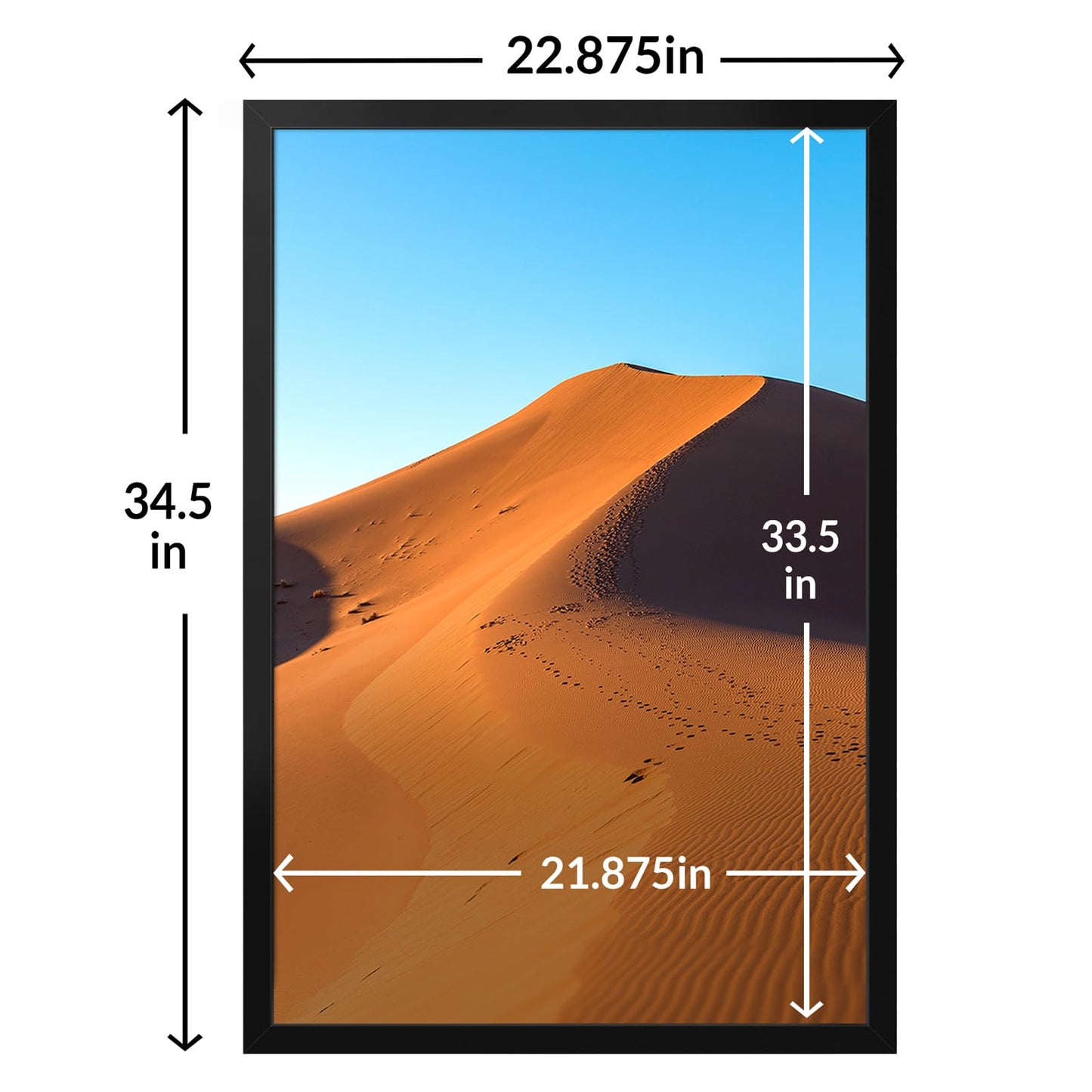 LaVie Home 22.375x34 Picture Frame for Wall Display, 22.375x34 Black Picture Frame with HD Plexiglas, 22.375 x 34 Frame 1 Pack, Display Frame for Vertical or Horizontal, Classic Collection