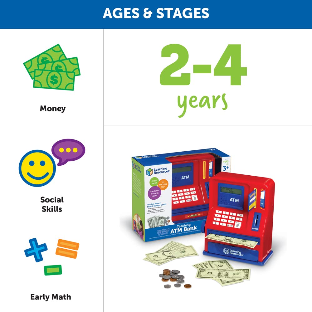Learning Resources LER2625 Pretend and Play Teaching ATM Bank Toy