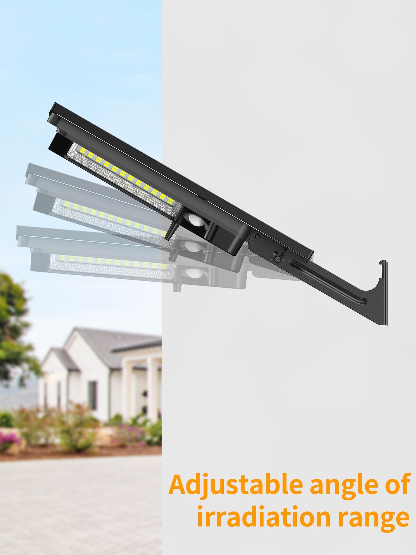intelamp Solar Street Lights Outdoor Waterproof 3000LM 12500mAh Dual Motion Sensor Dusk to Dawn Security Floodlight Lamp Outside, LED Flood Lighting Exterior with Remote for Parking Lots Patio Yard