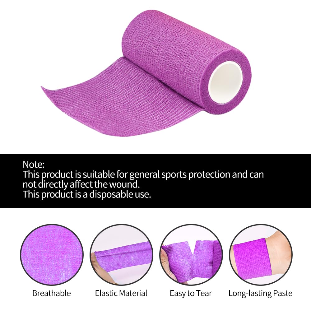 48pcs Self Adhesive Bandage Wraps, 4in 5 Yards, Multicolor
