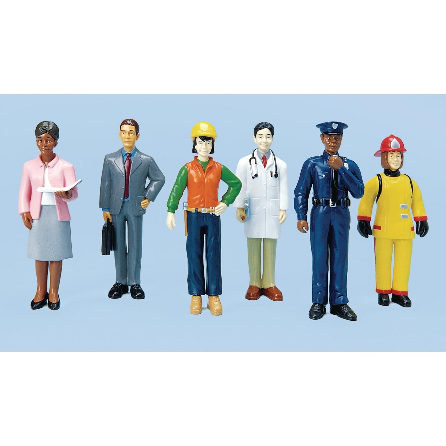 Excellerations 5-1/4 inch Block Play Career People, Community Helpers, Social Emotional, Educational Toys, Preschool (Item # PPPCAR)