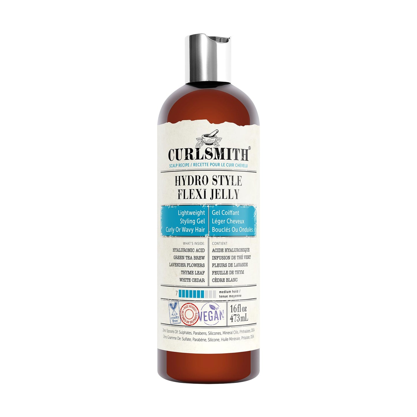 CURLSMITH - Hydro Style Flexi-Jelly - Vegan Defining Gel for Wavy, Curly or Coily Hair (16 fl oz)