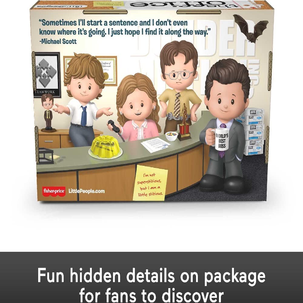 Fisher-Price Little People Collector the Office Figure Set, 4 character figures from the American TV show in a giftable package for fans ages 1-101 years