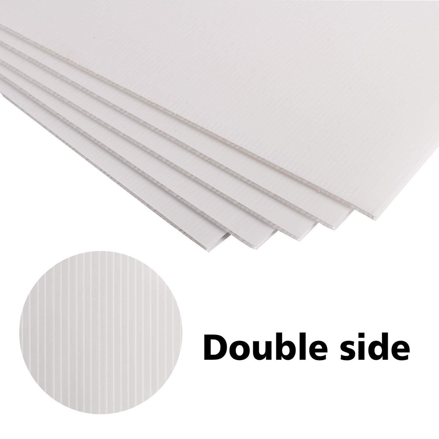 Corrugated Plastic Sheet for Indoor and Outdoor Use - 3/16 Inch Thick Poster Board, 24x36 Inches - Pack of 5 White Plastic Board Sheets - Waterproof Coroplast Sheets and Lightweight Blank Yard Signs