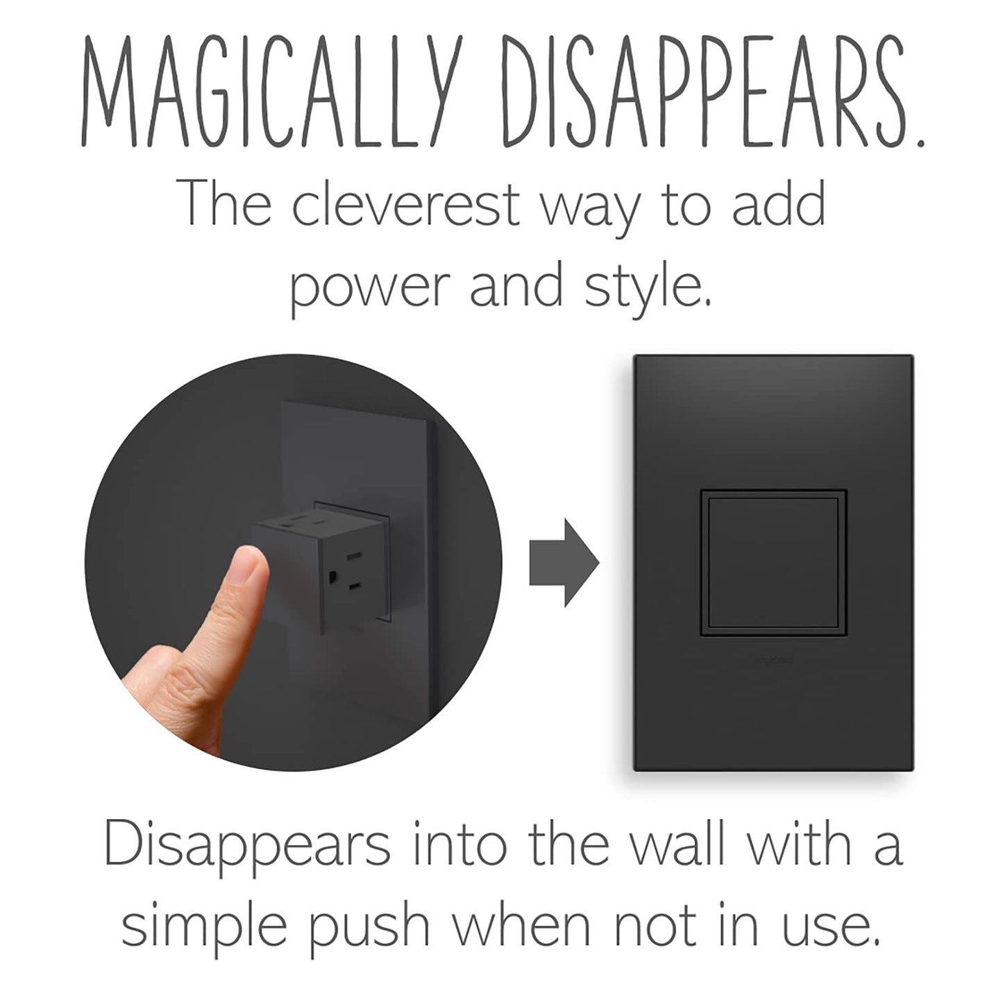 Legrand adorne 20Amp 1-Gang Pop-Out Outlet in Graphite with Matching Wall Plate, ARPTR201GG2WP