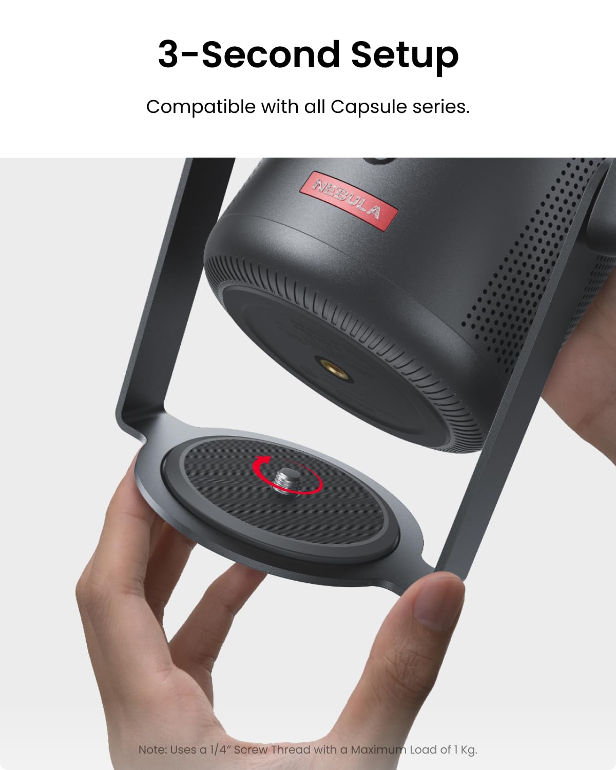 NEBULA Capsule Gimbal Stand, 0-360 Degree Vertical and Horizontal Adjustable Viewing Angle, 3s Easy Setup, for The Capsule Series