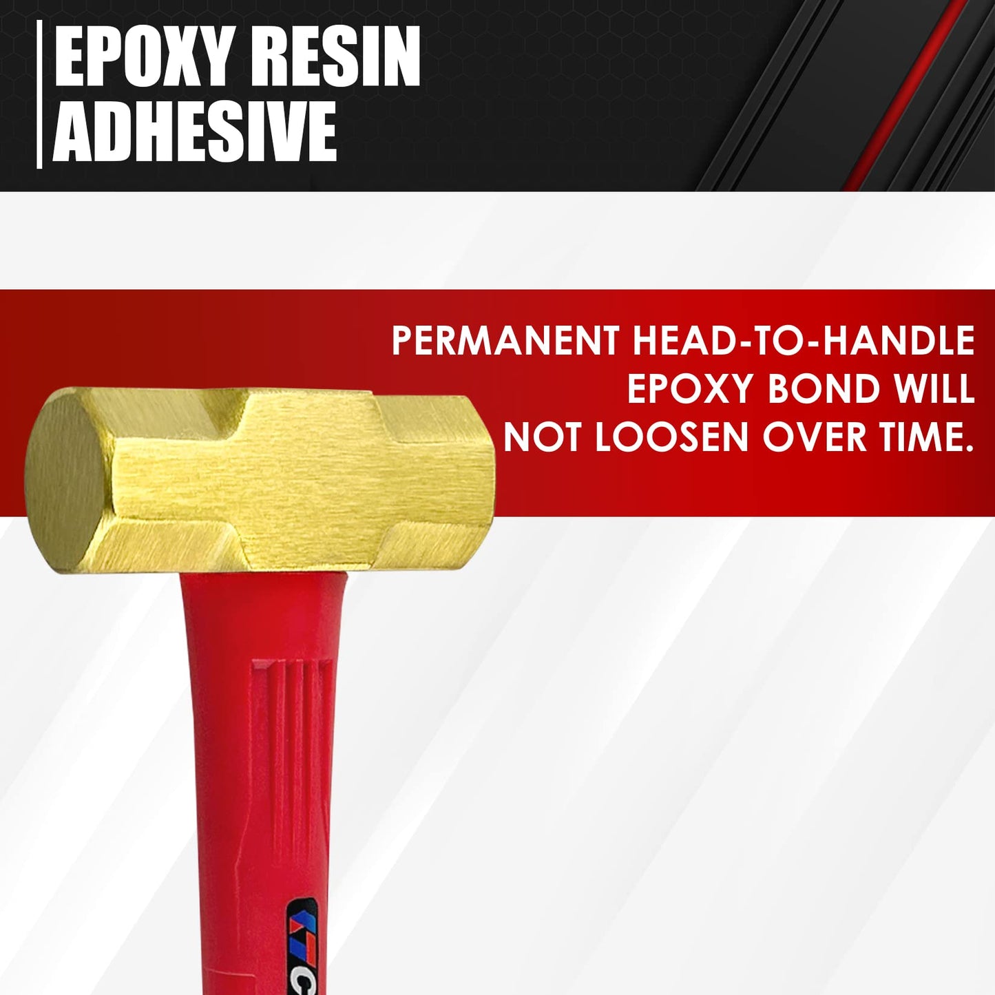 C&T 3lb Brass Sledge Hammer,Non-Sparking,Comfortable Fiberglass Handle,3-Pounds,Non-Magnetic,Corrosion Resistant