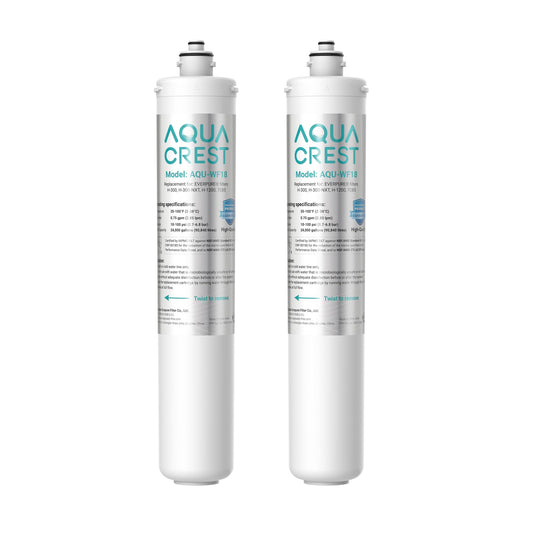 AQUACREST H-300 Under Sink Water Filter, NSF/ANSI 42 Certified, 24K Gallons, Replacement Cartridge for Everpure H-300, H-300-NXT, 7CB5, EV9270-71, EV9270-72, EV9618-11, EV9855-50, EV9282-01, Pack of 2