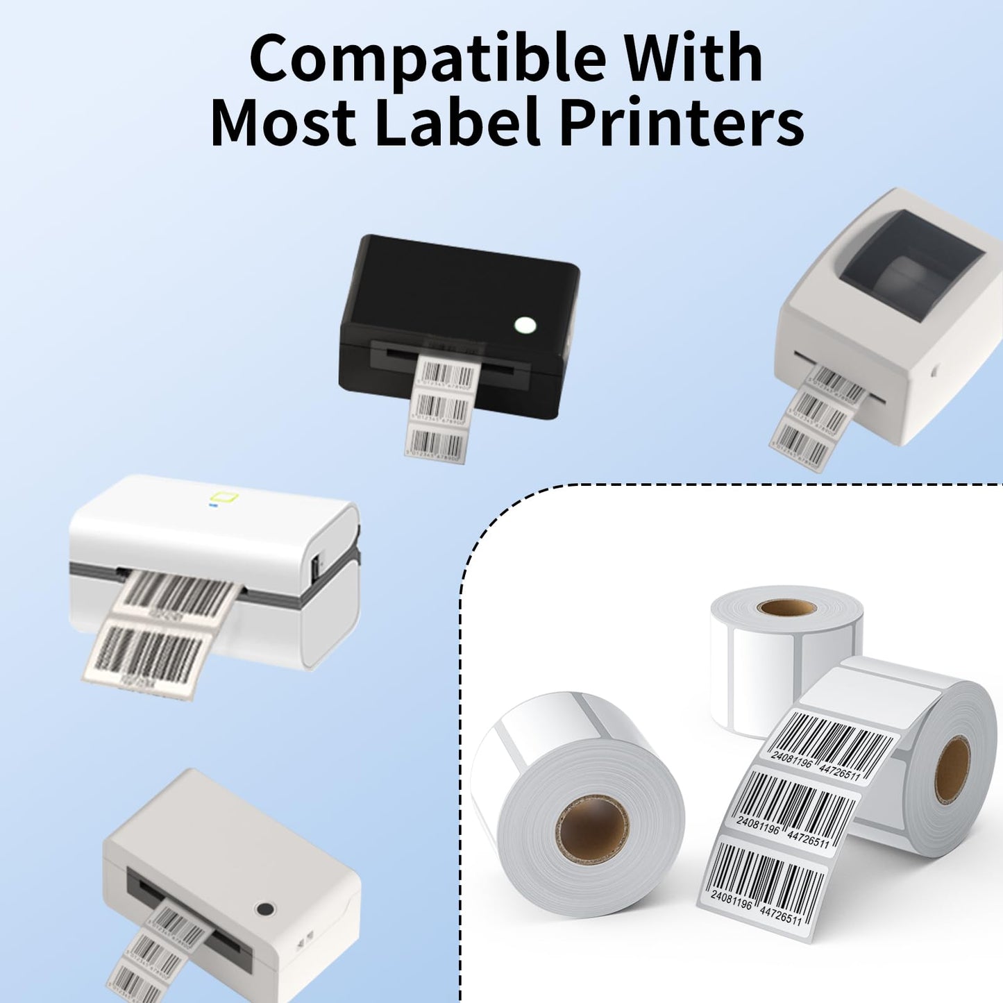2.25" x 1.25" 12000 Labels Direct Thermal Labels, Self-Adhesive Barcode & Multipurpose Labels Compatible with Zebra & Rollo Label Printer, Barcode Address Shipping Labels,12 Rolls