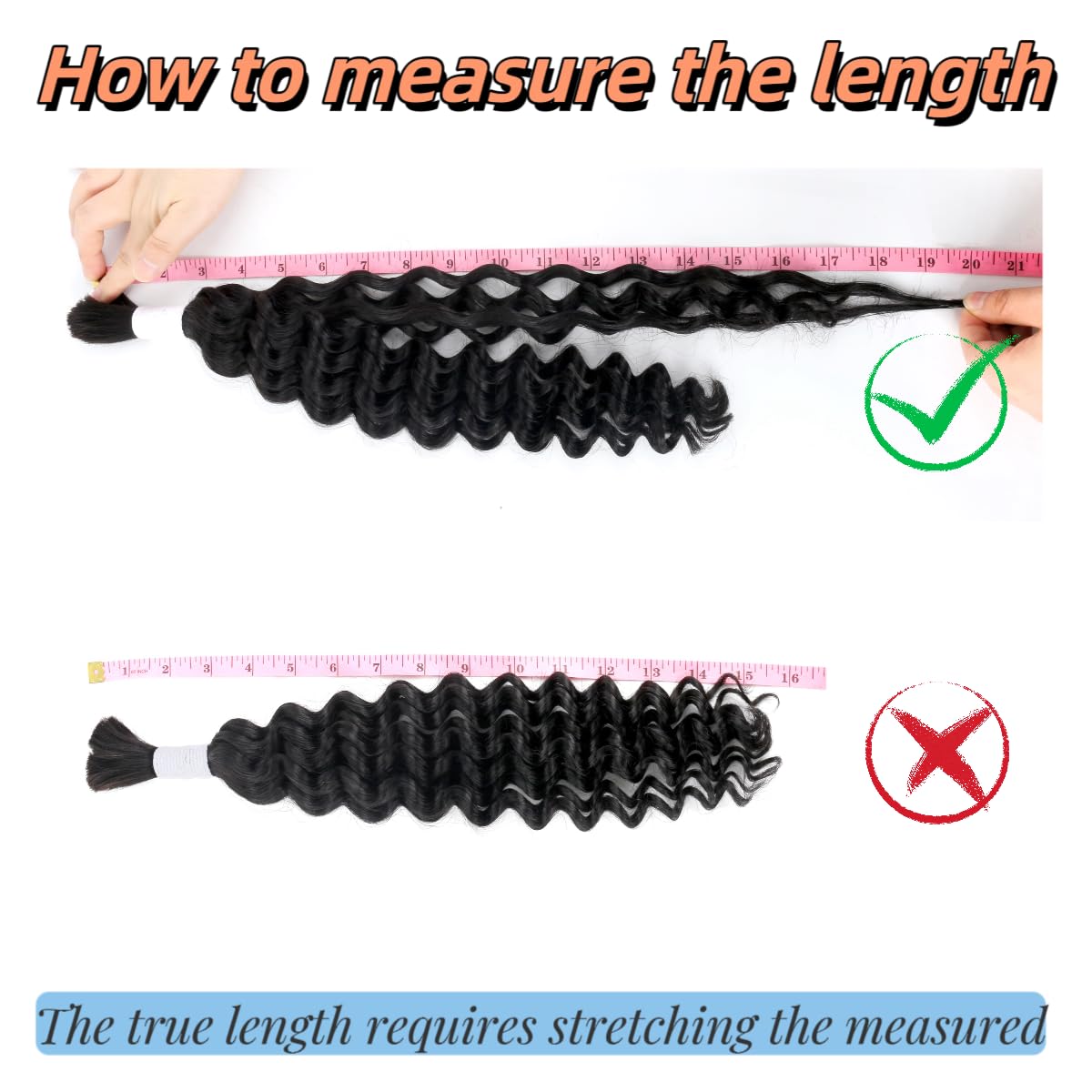 Human Braiding Hair Deep Wave Bulk Human Hair for Braiding No Weft 2 Bundles 100g 18Inch 10A Brazilian Virgin Human Hair Braiding Hair Extensions Curly Bulk Human Hair for Boho Braids