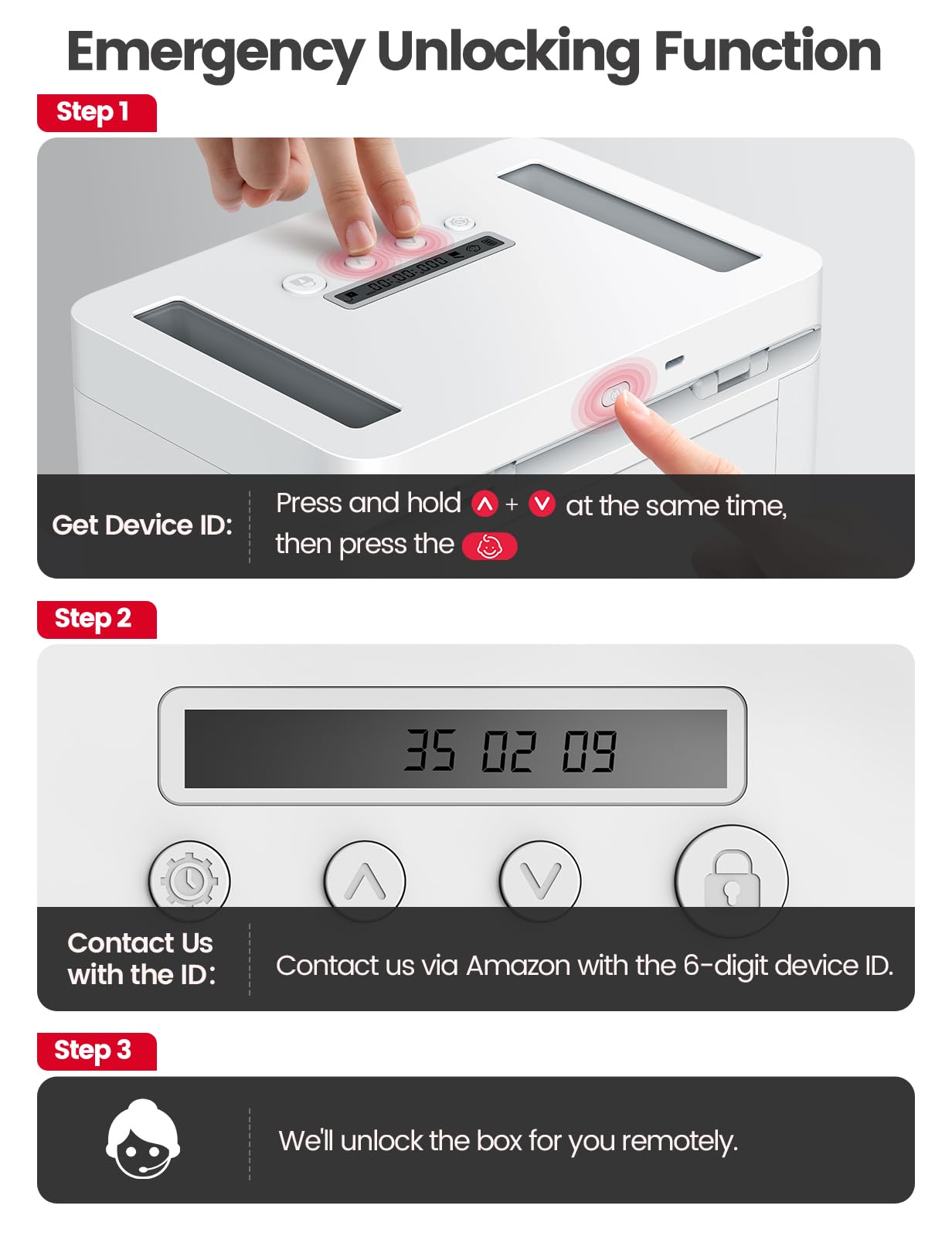 Vaydeer Metal Timed Lock Box, Made of Aluminum Alloy, 365 Days Locking Time, Extendable Time, Audio Alert, Child-Access Control, 2-Way Power Supply, Timed Locker for Phones/Alcohol/Snacks/meds etc.